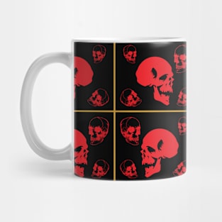 red skull, black background Mug